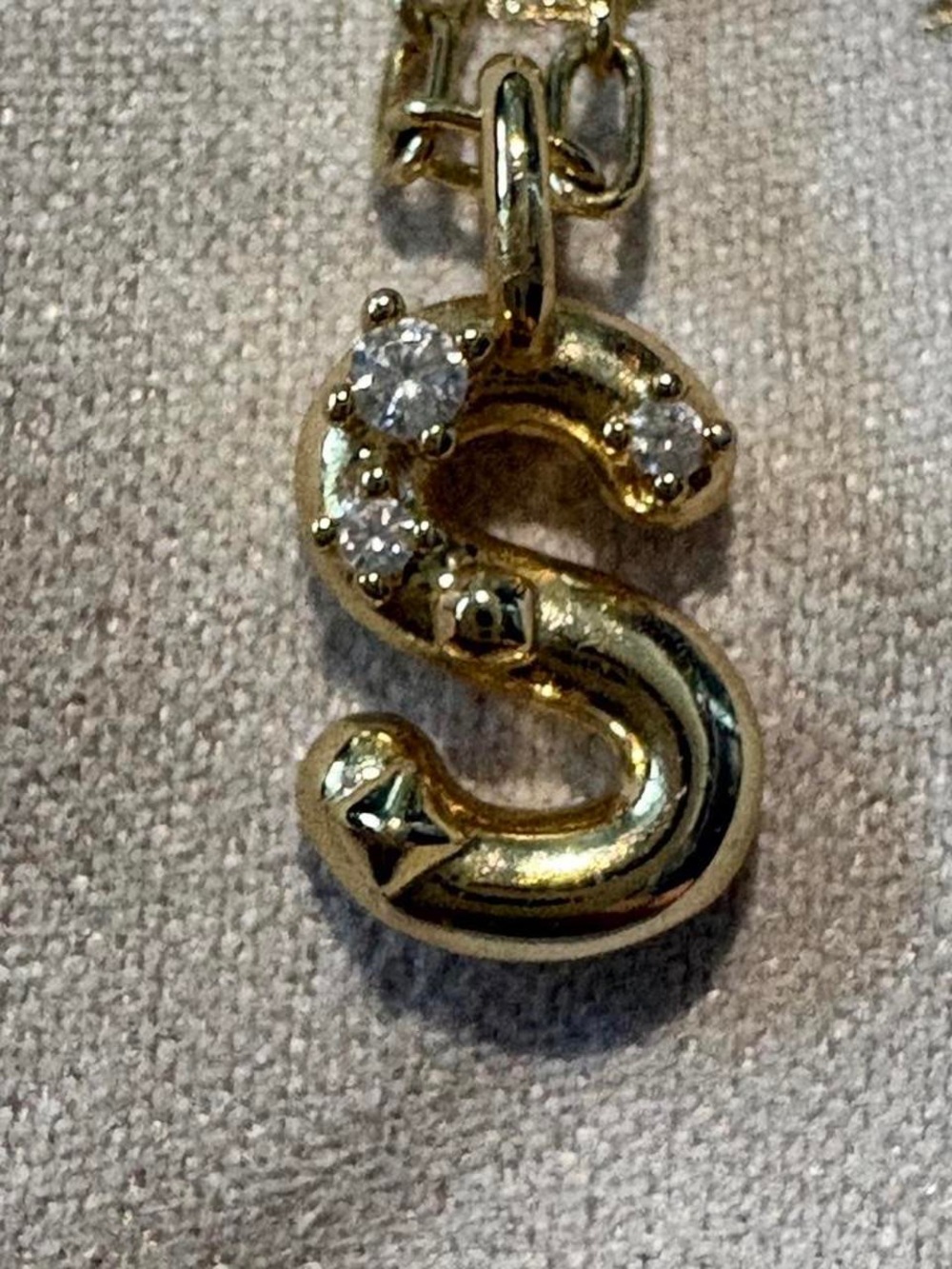 Kendra Scott Gold 'S' Initial Necklace with Crystal Accents